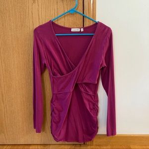 Momzelle Magenta Vanessa Nursing Long Sleeve Top